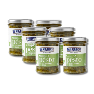 DeLallo Traditional Basil Pesto, Made in Italy, Gourmet Spread, Ready to Use Pasta Sauce, Made with Fresh Ligurian Basil, Olive 