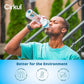 Cirkul 12oz. BPA-Free Plastic Water Bottle Starter Kit with Blue Lid, 2 Flavor Cartridges (1 LifeSip Fruit Punch and 1 FitSip Mi