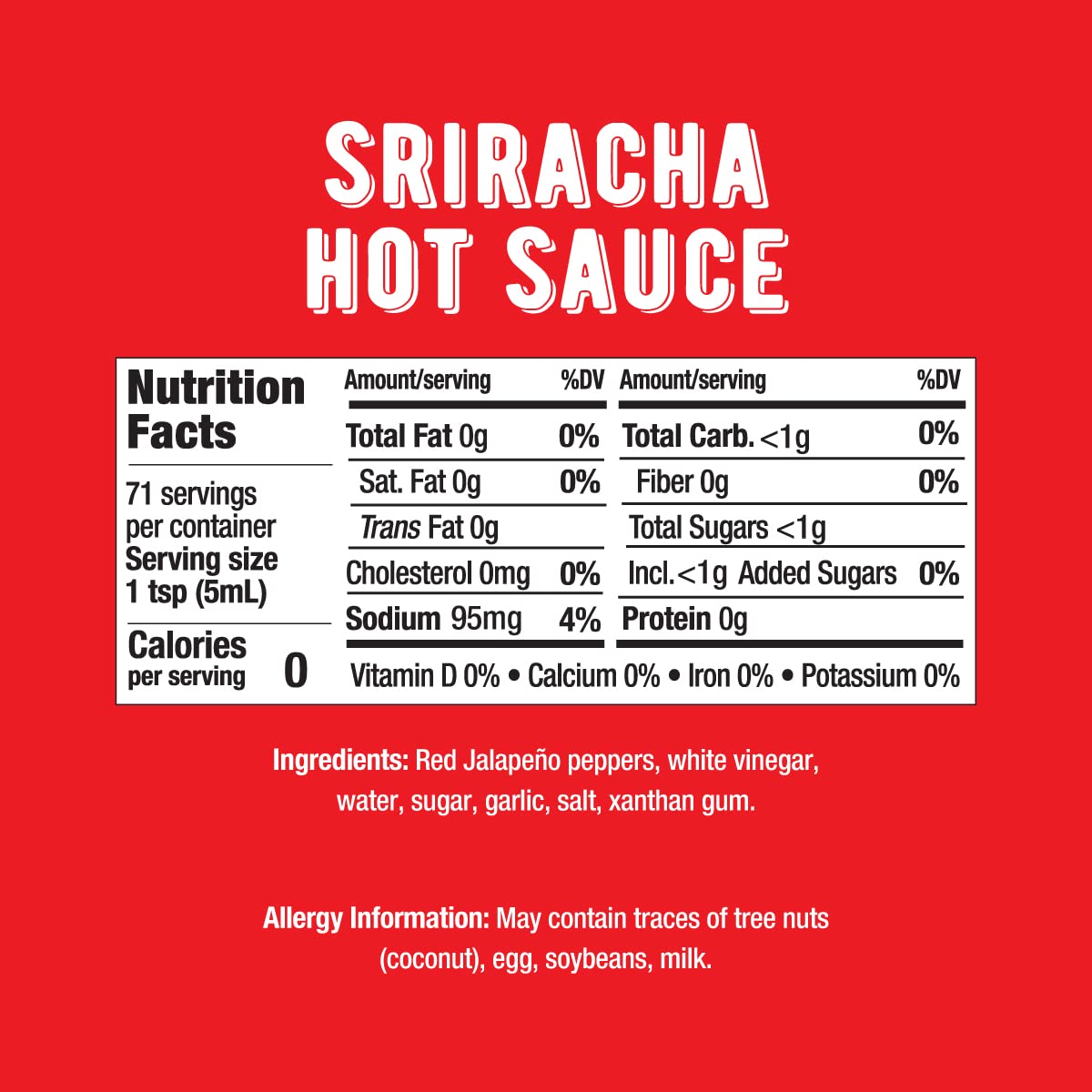 Melindas Sriracha Hot Sauce - Classic  Gourmet Sriracha Sauce Made with Fermented Red Jalapeos & Garlic - Keto  Vegan  Non-GMO and Gluten Free Hot Sauce - 16oz  1 Pack
