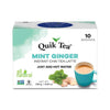QuikTea Mint Ginger Chai Tea Latte Powder - 10 Count Single Box - All Natural & Preservative Free Instant Chai Tea Mix - Just Ad