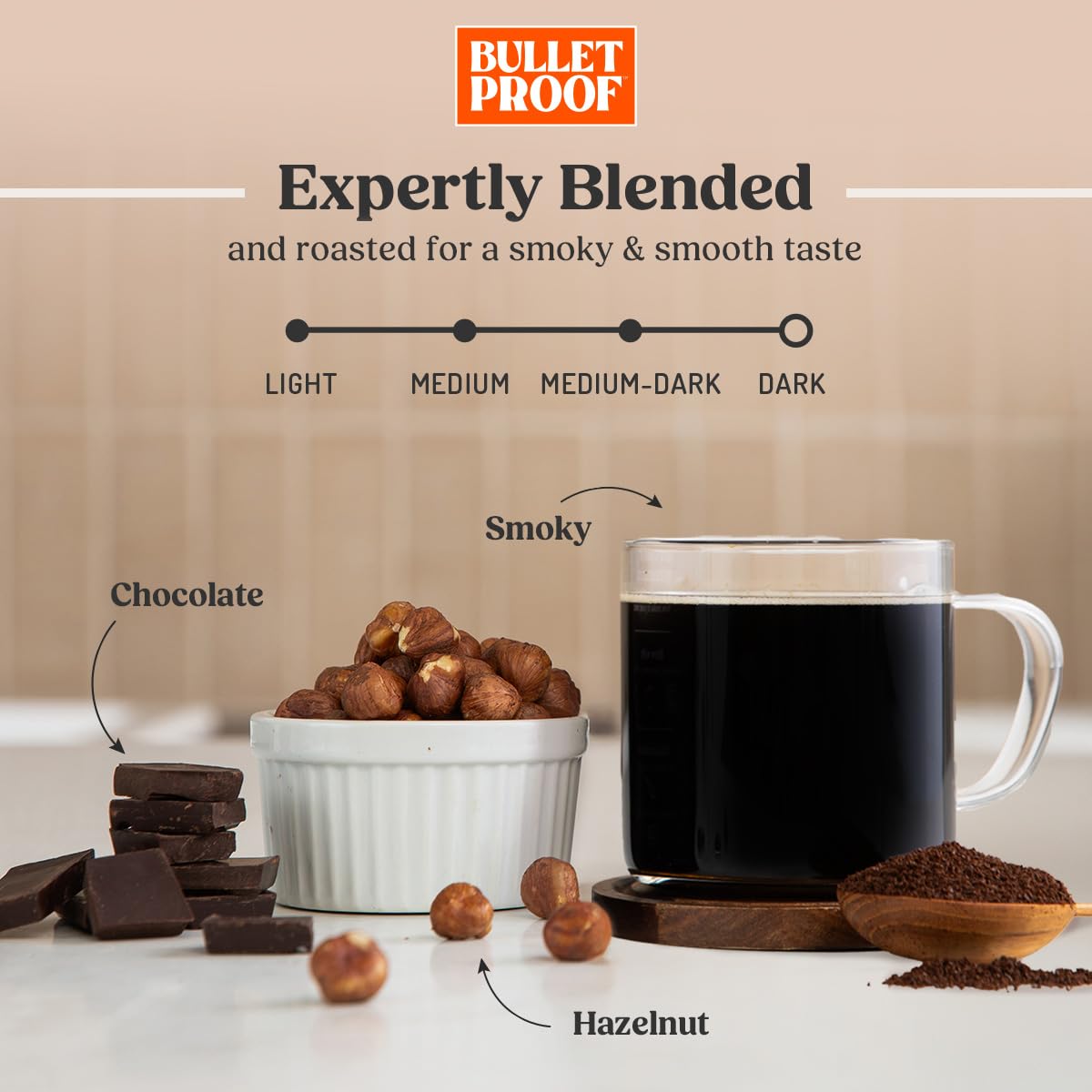 project pieceproof Dark Roast Whole Bean Coffee, 100% Arabica, 12 Ounces, Model 9742028