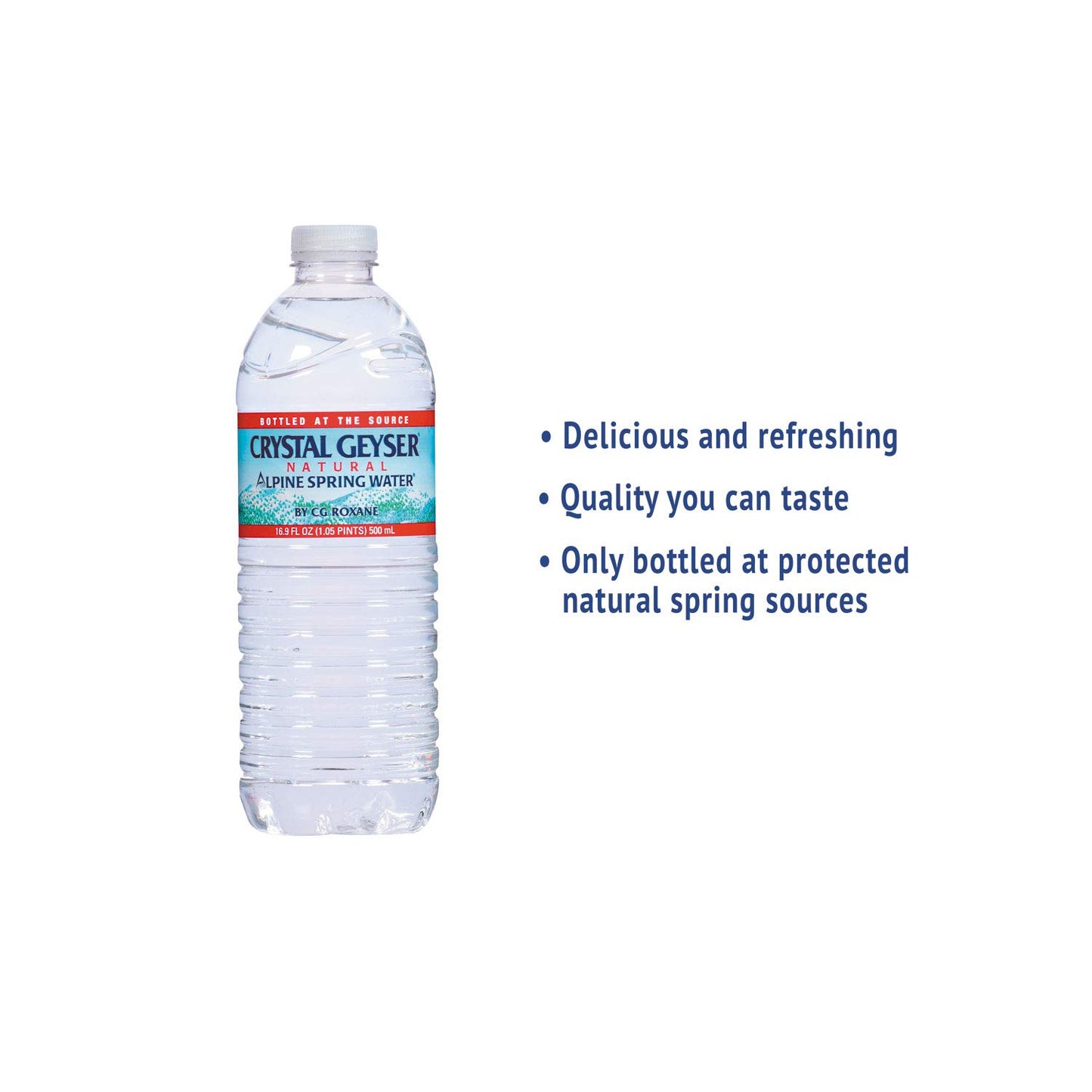 CRYSTAL GEYSER Natural Alpine Spring Water, 16.9 Ounce, 35 Bottles, Pack of 1, 591.5 Fl Oz
