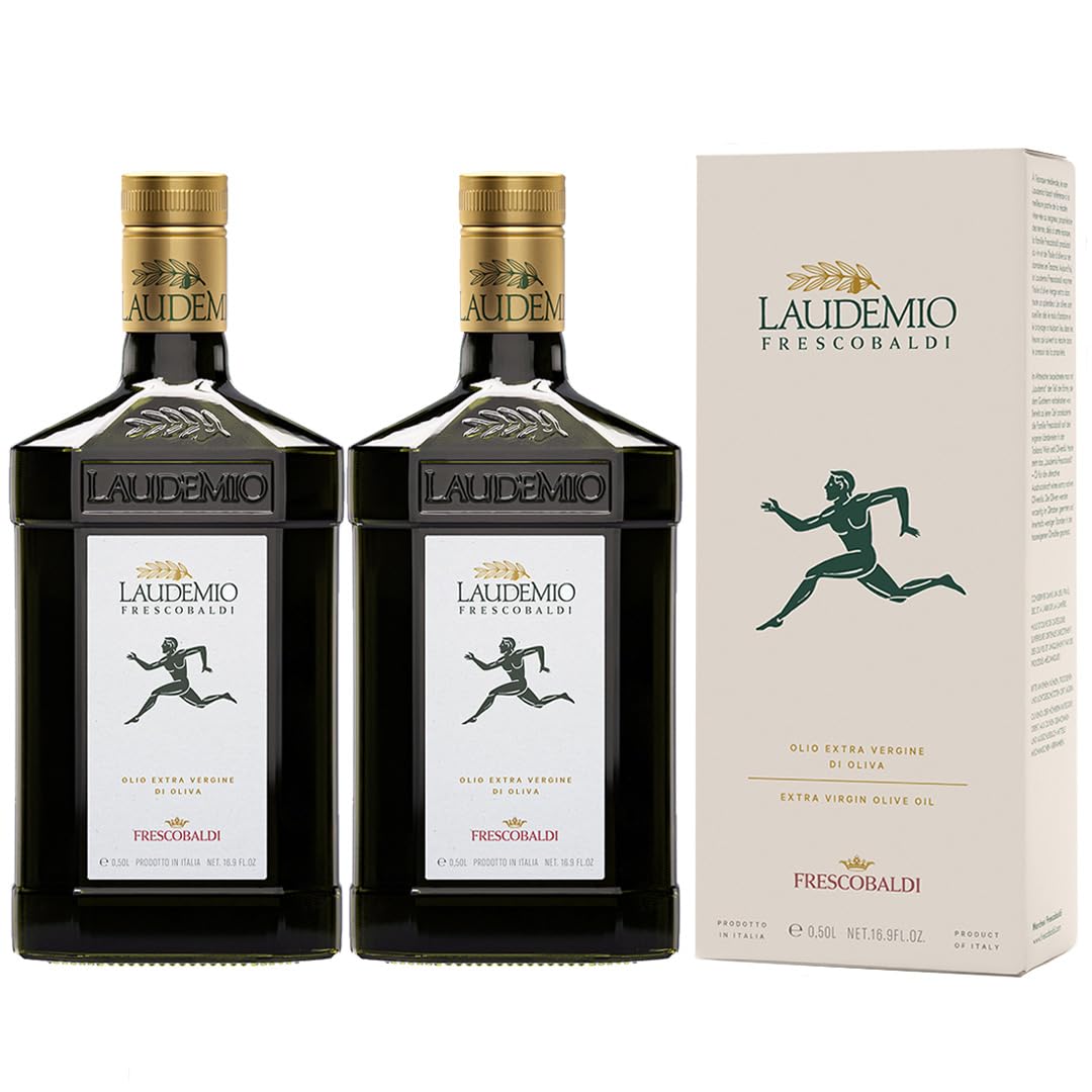 FRESCOBALDI Laudemio Extra Virgin Olive Oil, Fruity & Peppery, 16.9 Fl Oz (Pack of 2), Low Acidity, Rich in Polyphenols