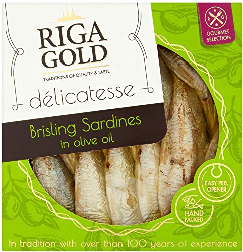RIGA GOLD Brisling Sardines in Olive Oil - 120g (Pack of 2)