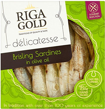 RIGA GOLD Brisling Sardines in Olive Oil - 120g (Pack of 2)