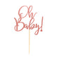 Arthsdite Oh Baby Cake Toppers Baby Shower Cake Picks For Celebrating Baby Shower Kids Birthday Party Decoration Supplies - Rose