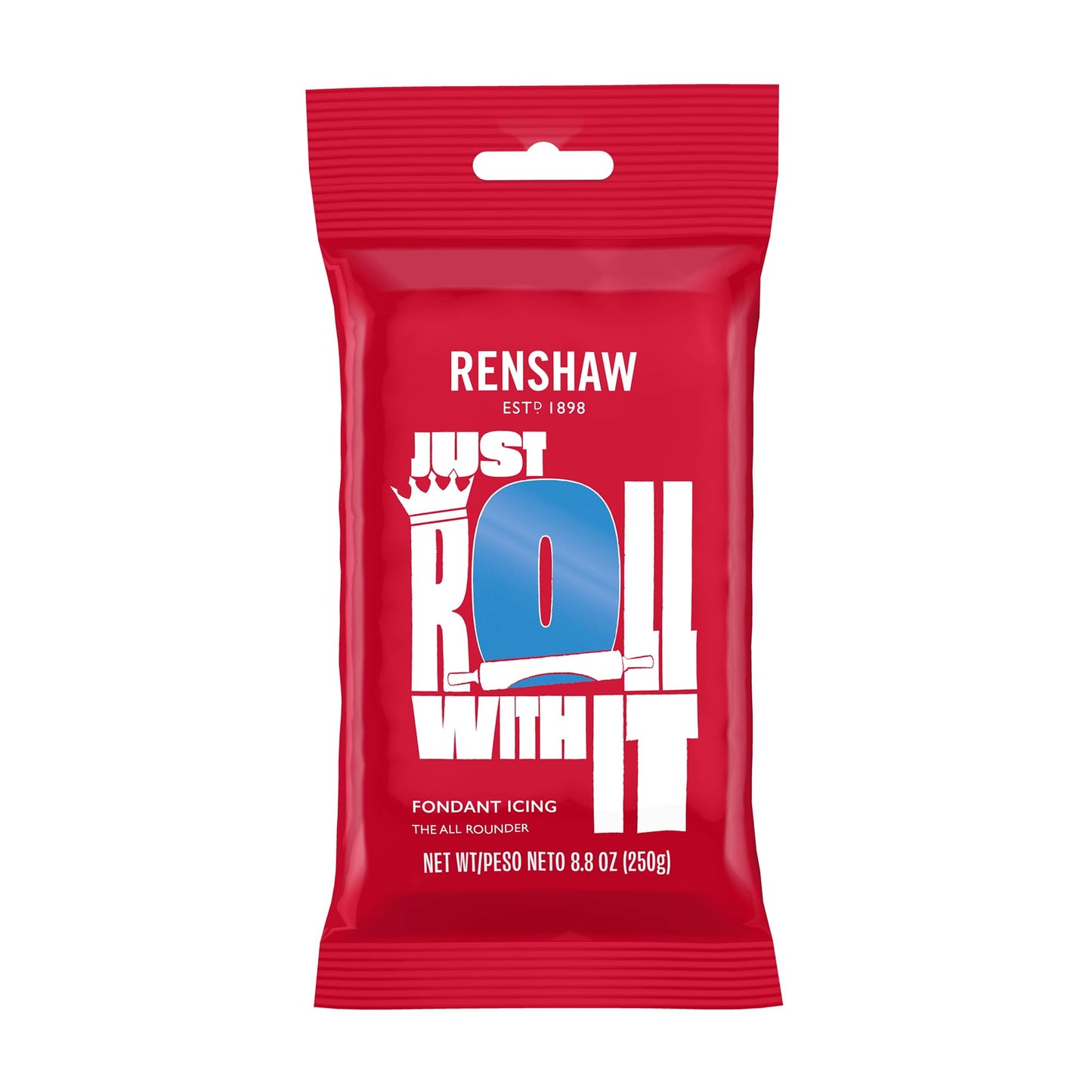 Renshaw Blue Fondant Icing for Cake Decorating - Ready to Roll, Edible Fondant for Cupcakes, Cookies, & Cake Decoration, Smooth 