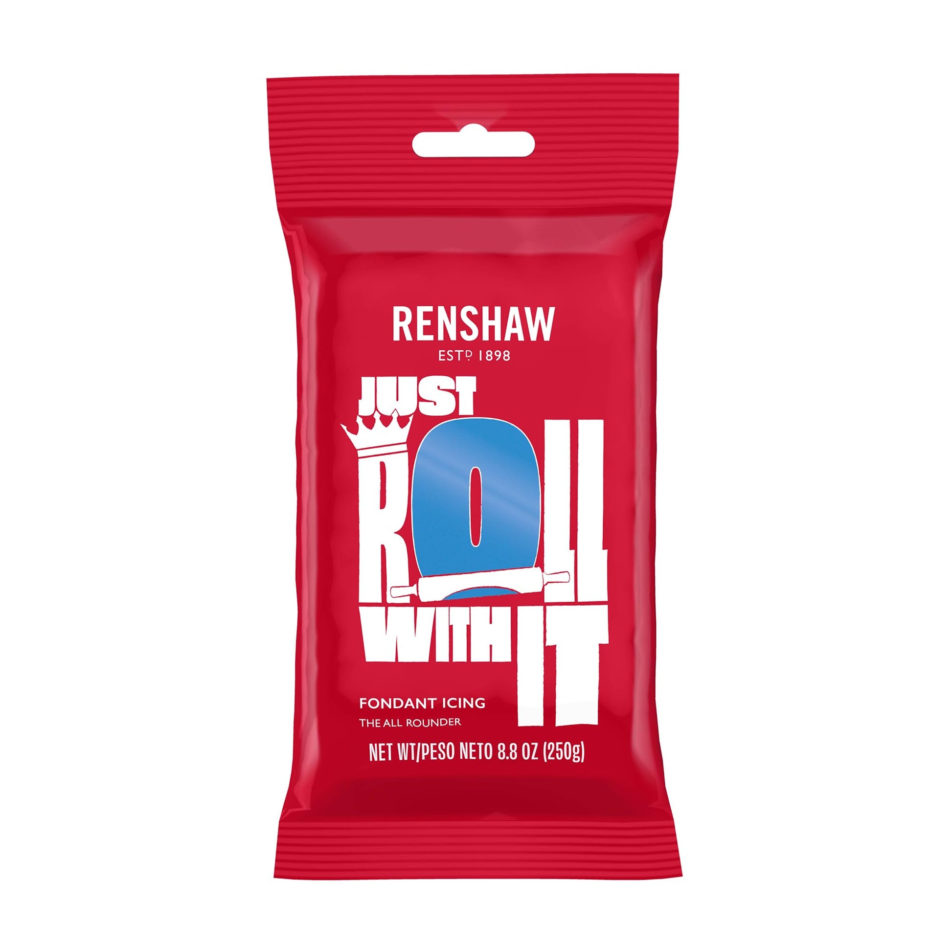 Renshaw Blue Fondant Icing for Cake Decorating - Ready to Roll, Edible Fondant for Cupcakes, Cookies, & Cake Decoration, Smooth 