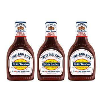 Sweet Baby Rays Kickin Bourbon Sauce and Marinade, 16 Fl Oz, Pack of 3