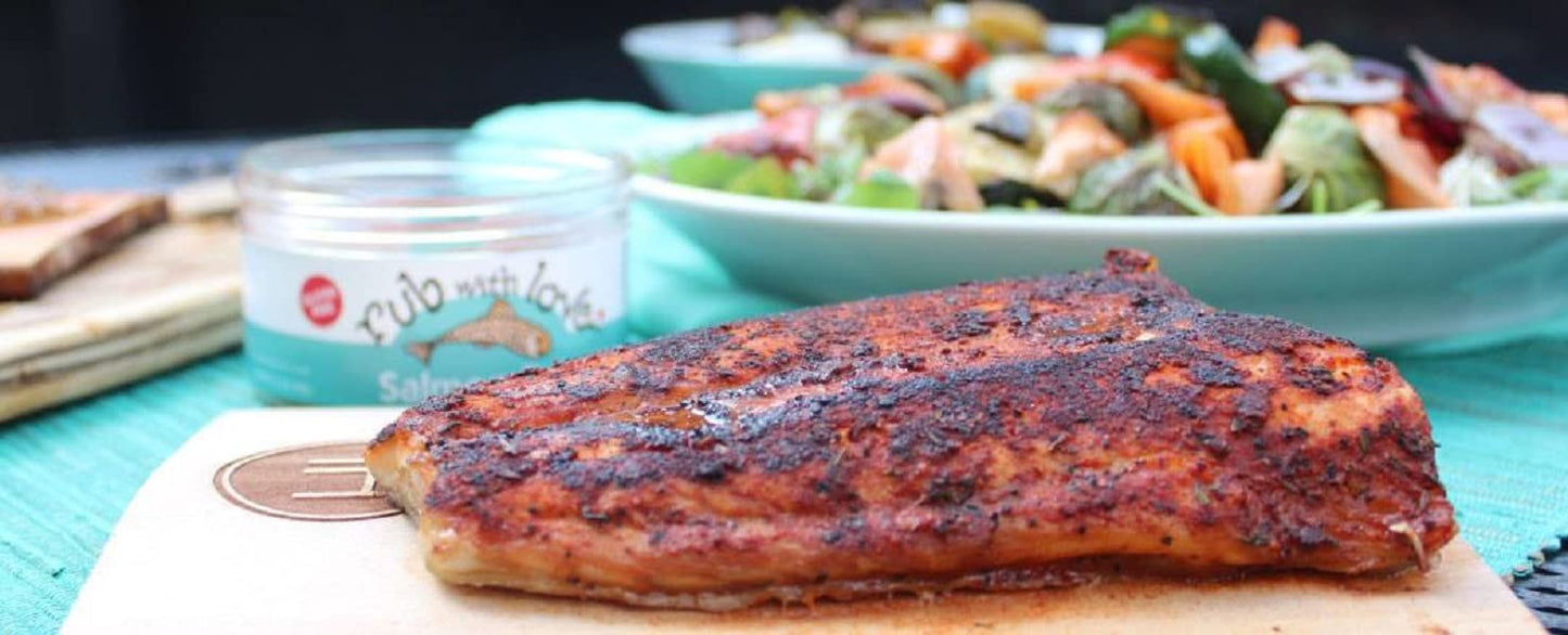 Rub with Love Everyday Meat Rubs Gift Set - 3 Jars, 3.5 Ounce Each, Grilling & BBQ Spices for Salmon, Chicken, and Steak