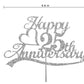 25Th Anniversary Cake Topper Silver Glitter, 25 Wedding Anniversary Party Decoration Ideas, Premium Quality, Sturdy Doubled Side