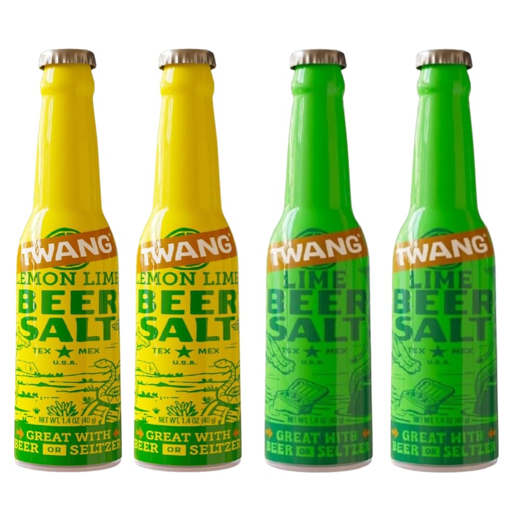 Twang Lime And Lemon-Lime Malt Drink Salt 4-Pack - (1.4Oz Each  2 Of Each) Mini Bottles For Malt Drink  Mixed Flavors And Beverages