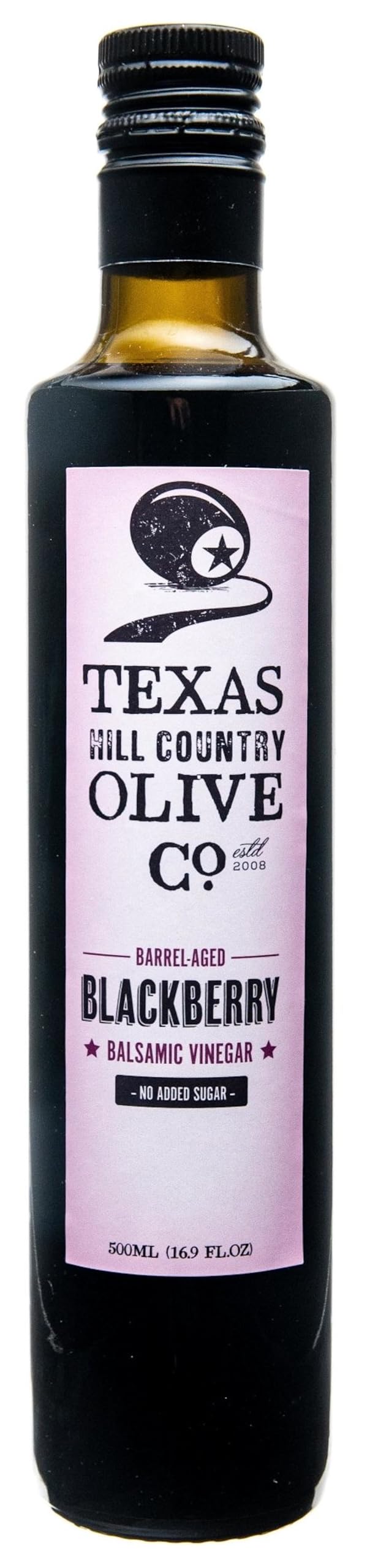 Texas Hill Country Olive Company Blackberry Balsamic Vinegar - Gourmet Barrel Aged - 16.9 Fl Oz