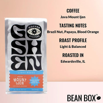 Java Mount Ijen - Roasted By Goshen Coffee Roasters - Whole Bean Coffee - 12 Ounce Bag