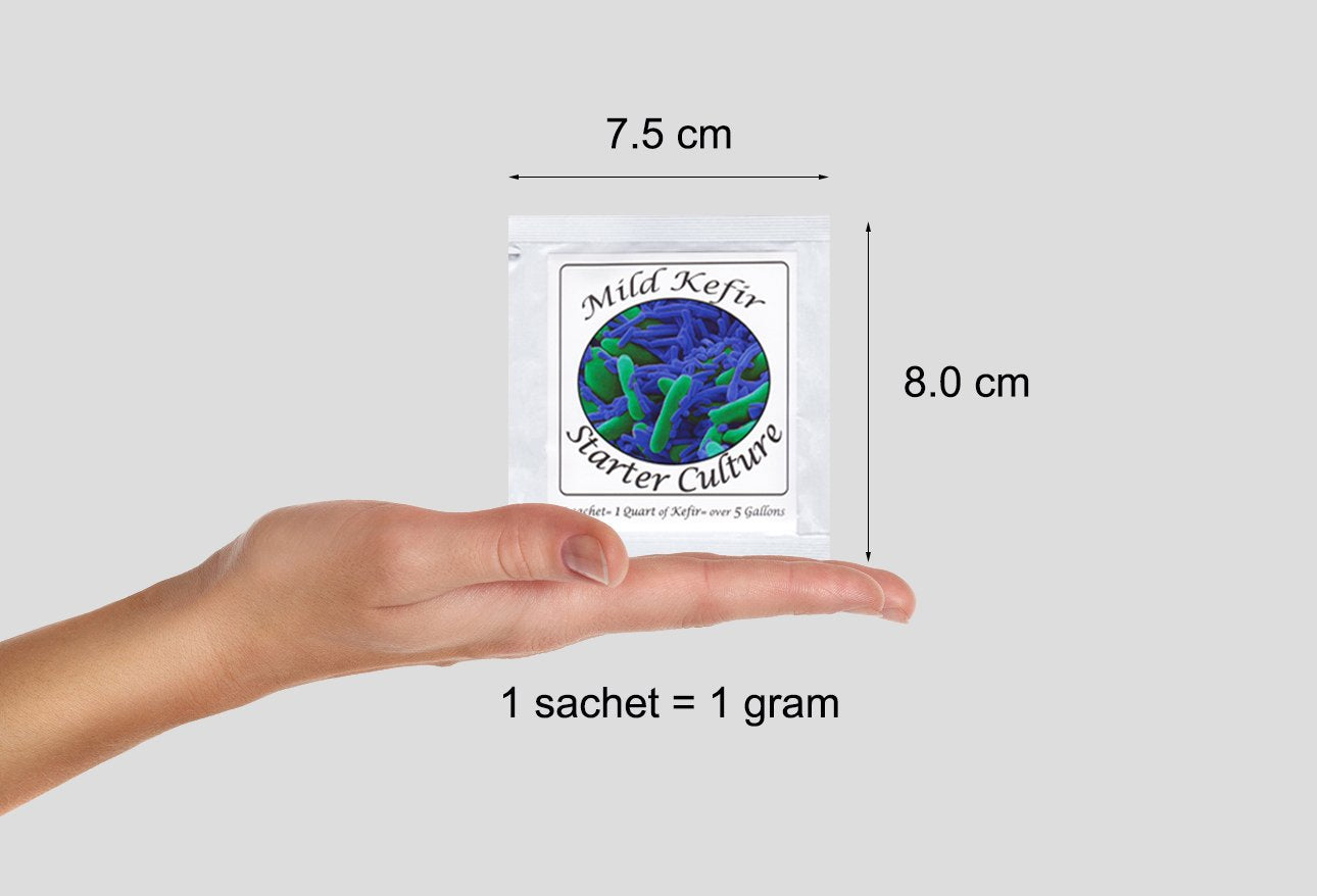 Natural Probiotic S  Kefir Starter Cultures - Freeze-Dried Sachets for Milk Kefir, Pack of 3, 0.03 Ounce Total