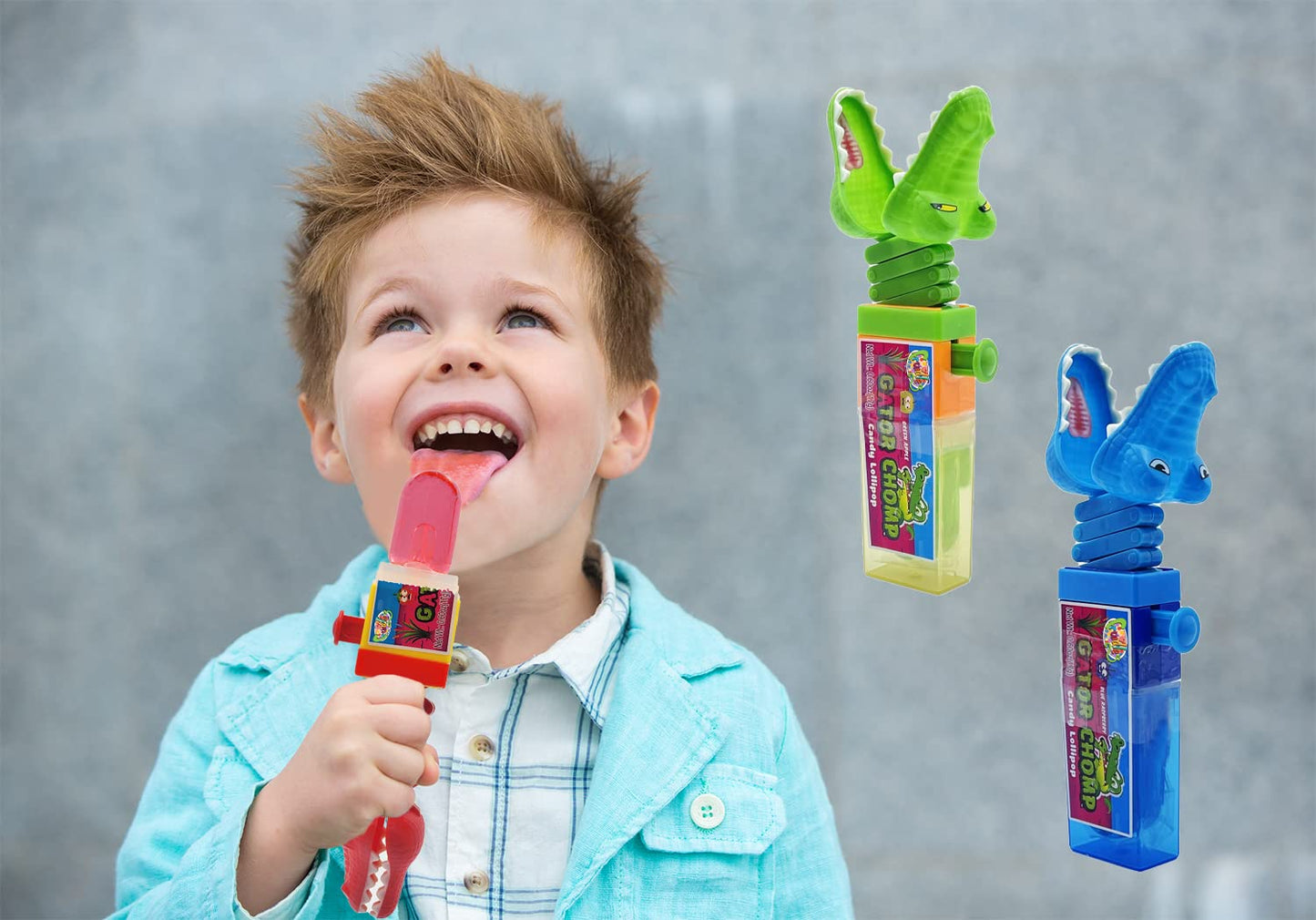 The Dreidel Company Chomp Sour Candy Lollipops, Three Flavors Green Apple, Blue Raspberry, Strawberry, Kosher Certified Parve, N