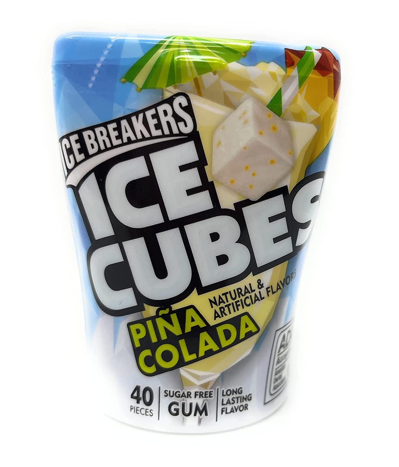 Ice Breakers Cubes, (3) Pia Colada & Fruit Punch, Sugar Free Breath Mint Chewing Gums, 3.24 Oz Bottles - Edition - Great For Hol