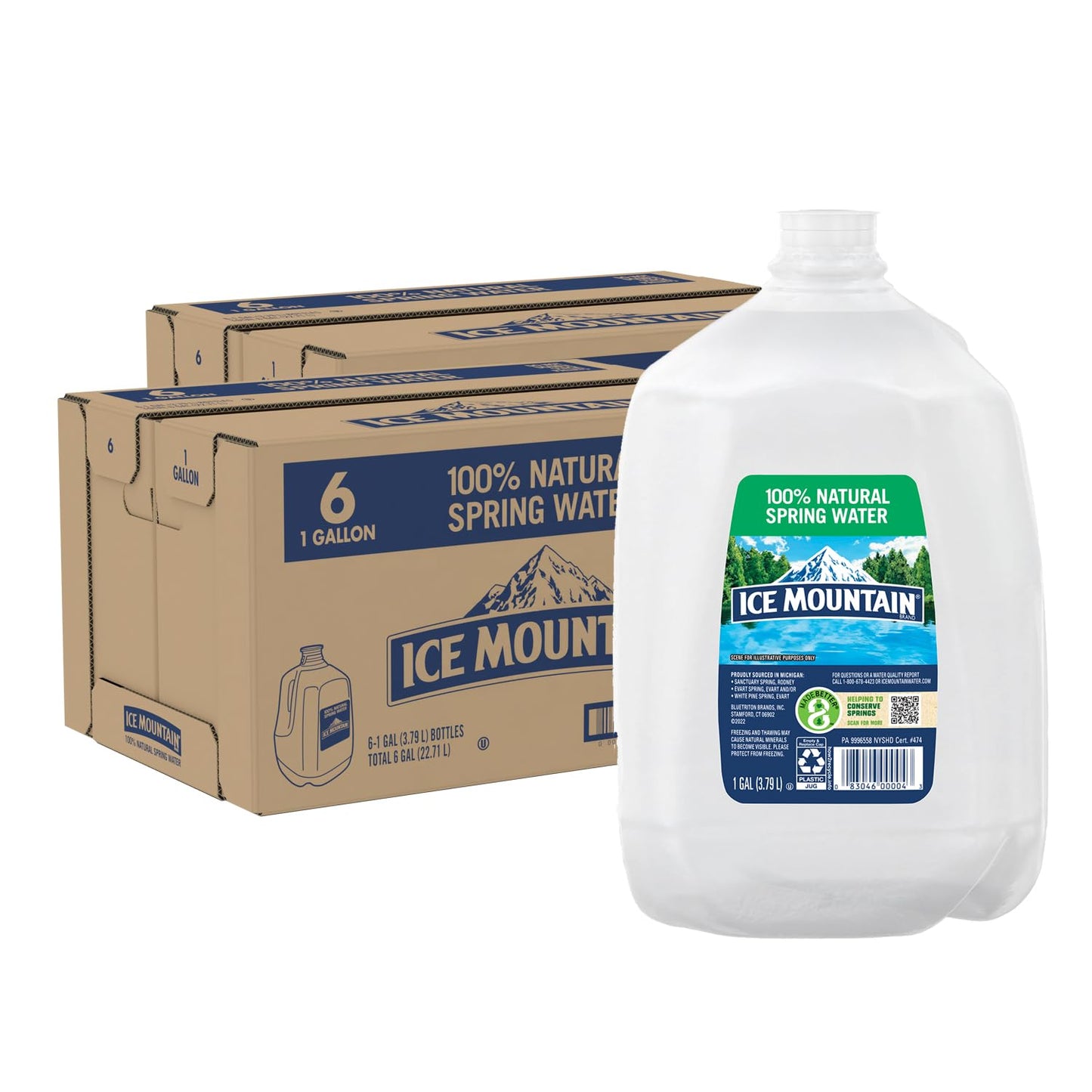 Generic Ice Mountain Spring Water Case, 128 Fl Oz, Pack of 12