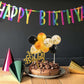 Beishida 5 Inch 10Pcs Balloon Cloud Cake Topper Black Gold Happy Birthday Cake Toppers Mini Balloon Cake Topper Garland With Hap