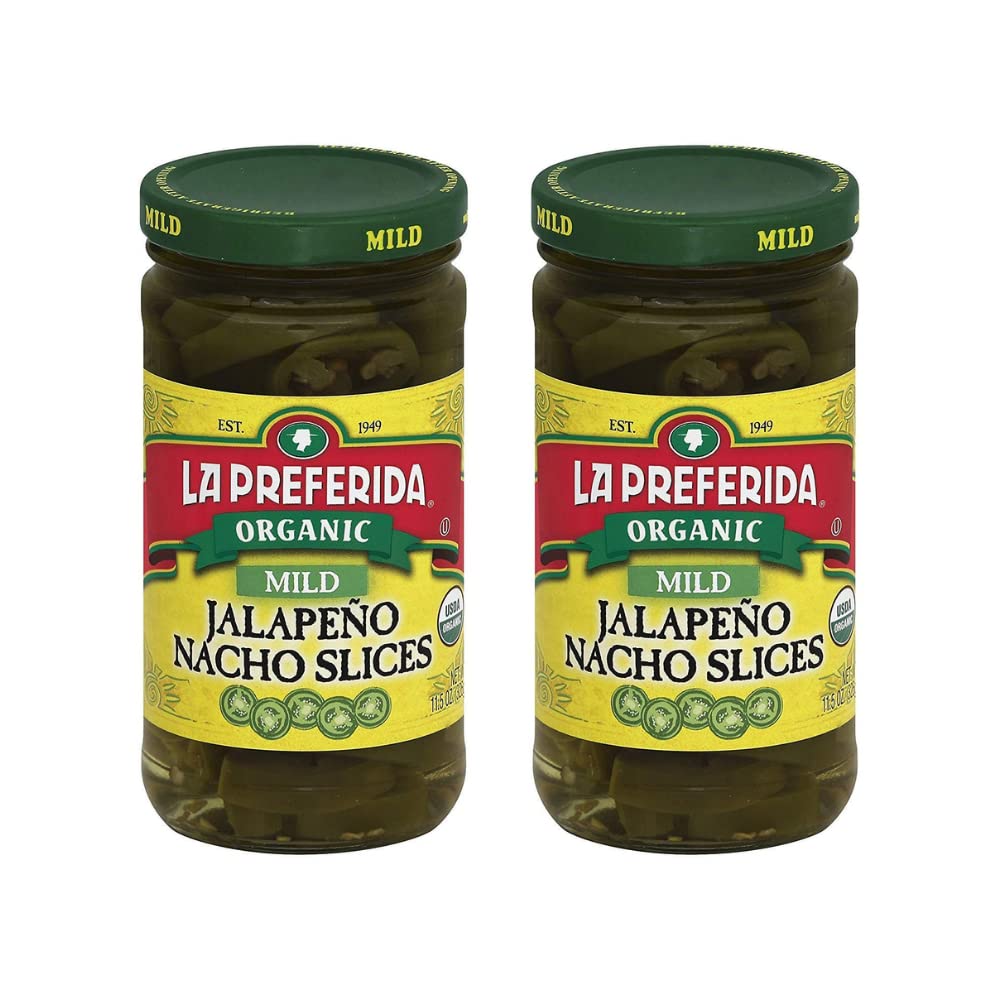 Organic Mild Jalapeo Slices: The Perfect Topping For Tacos, Nachos, And Burgers, La Preferida, 11.5 Oz (Pack Of 2)