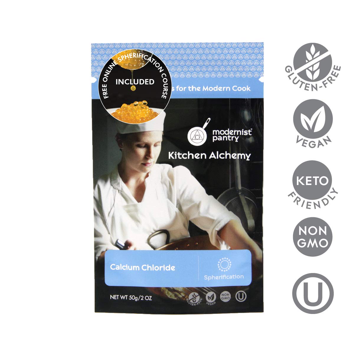 Sodium Alginate + Calcium Chloride Value Pack ⊘ Non-Gmo Vegan Ou Kosher Certified - 100G/4Oz (Bundle With 2 Items)