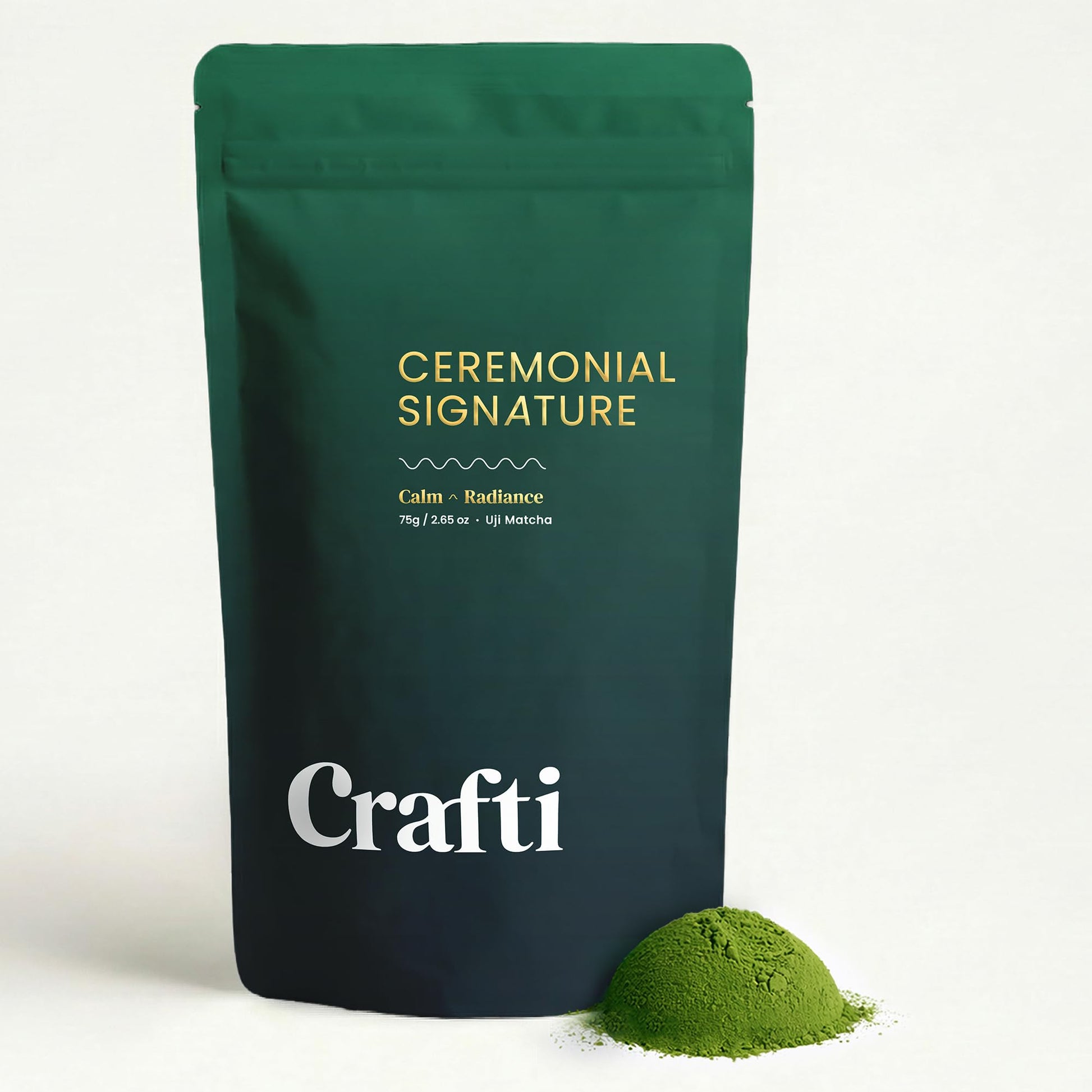Crafti Signature Ceremonial Grade Matcha Powder | 100% First Harvest | Unsweetened Authentic Japanese Matcha Green Tea Powder From Uji  Kyoto (75G / 2.65Oz)