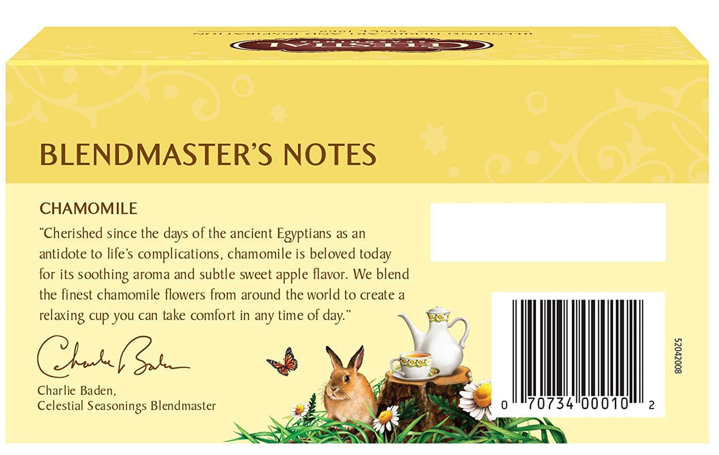 Celestial Seasonings Natural Herbal Tea, Chamomile 20 tea bag (packaging may vary)