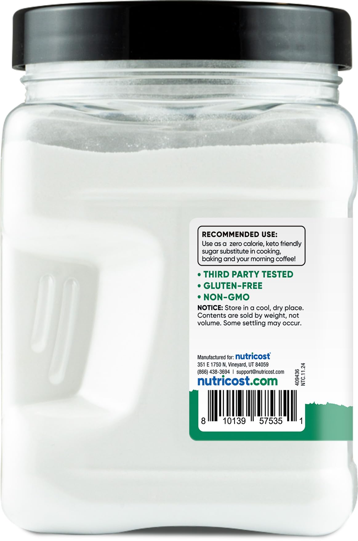 Nutricost Stevia With Allulose Natural Sweetener - Gluten-Free, GMO-Free, 22.7 Ounce (1.4 Pound)