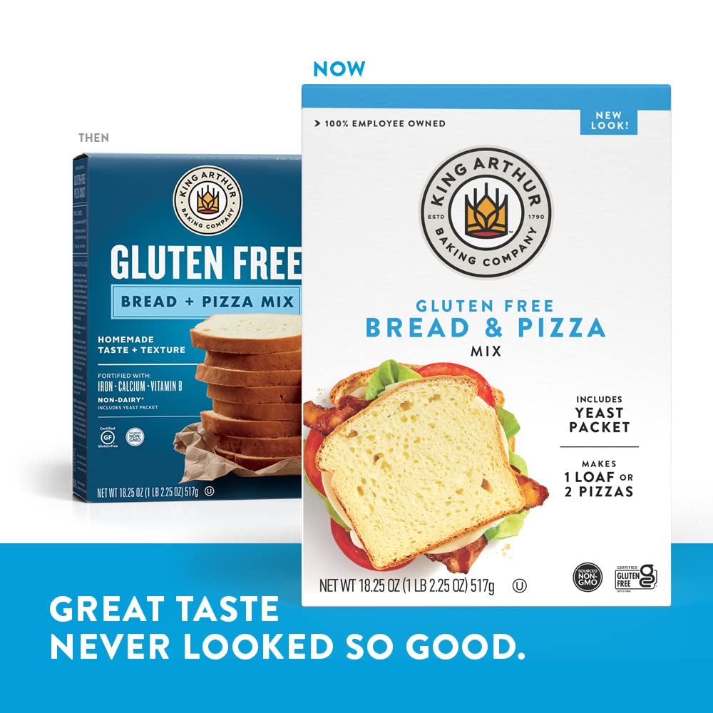 King Arthur, Gluten-Free Bread and Pizza Mix, Gluten-Free, Non-GMO Project Verified, Certified Kosher, 18.25 Ounces