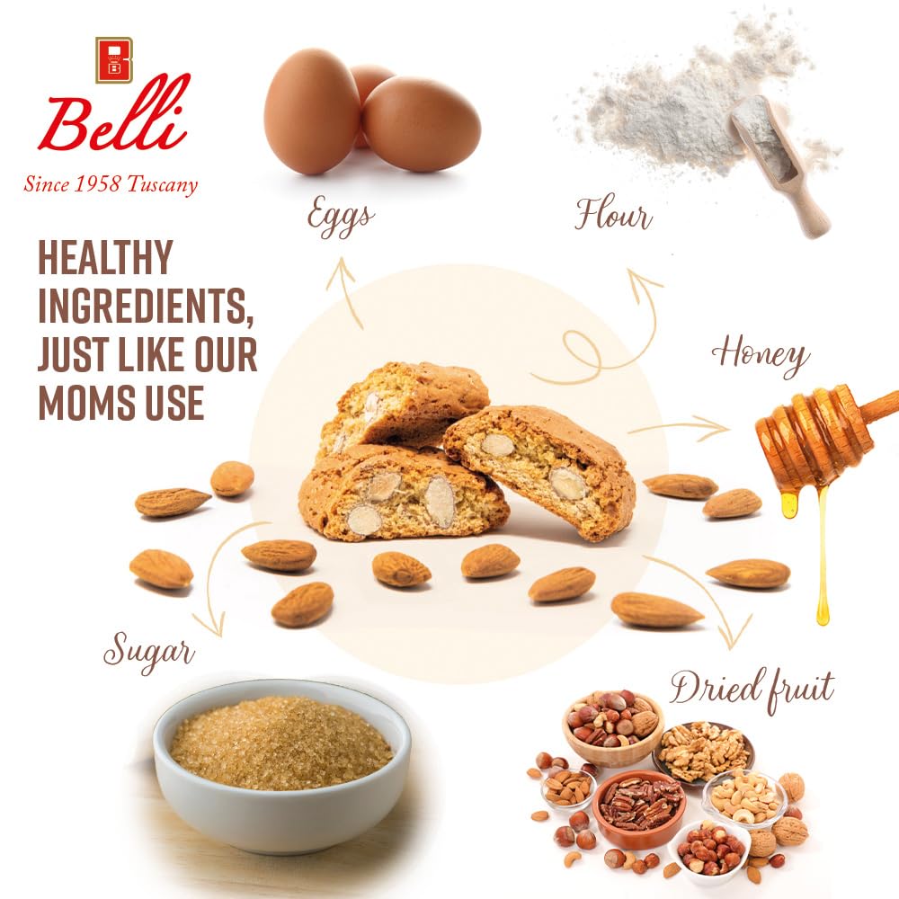 Italian Orange And Chocolate Biscotti | Made In Tuscany, Italy | Belli Traditional Semi Soft Biscuits