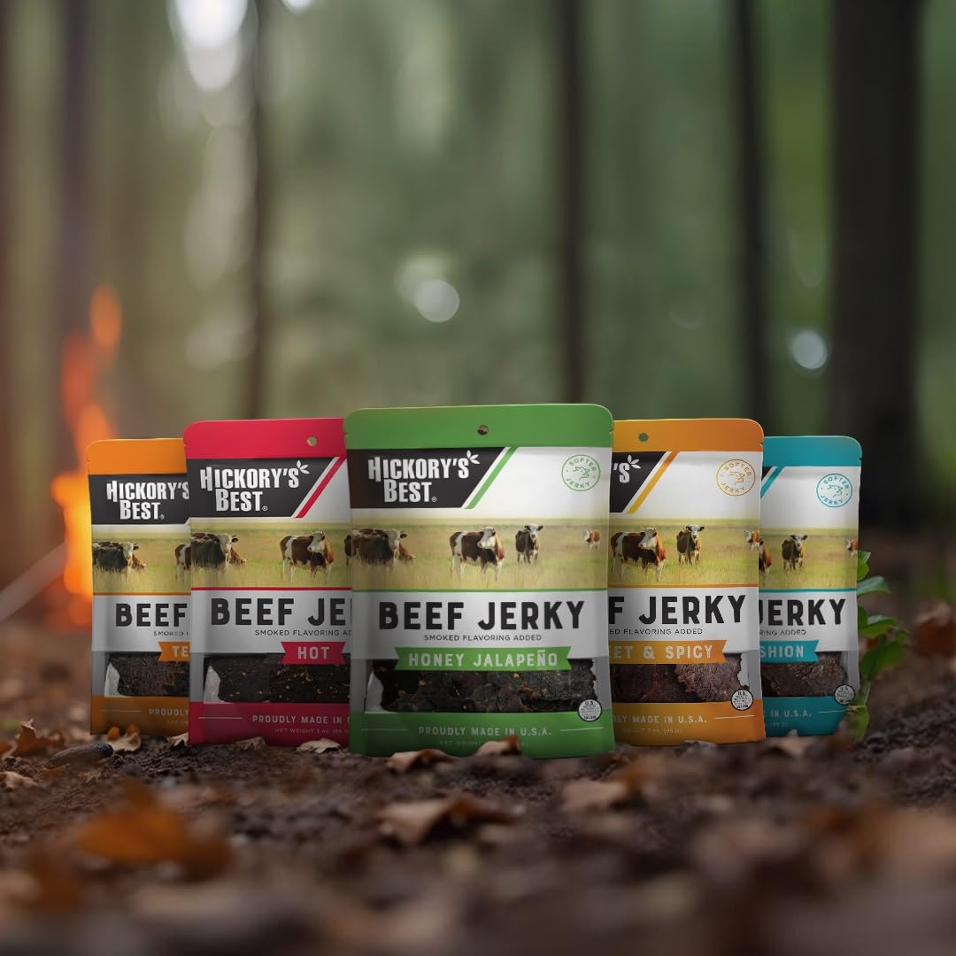 Hickory'S Best Honey Jalapeno Beef Jerky 3 Oz (Pack Of 1) | Soft & Tender| Usa Made | High Protein | Low Fat | Zero Trans Fat |
