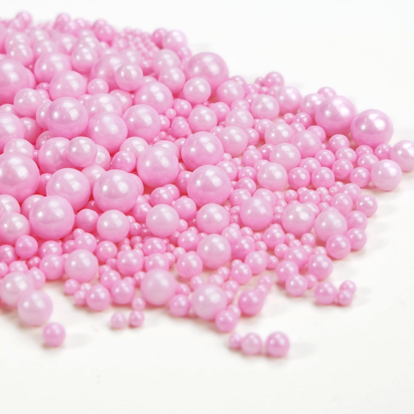 Dazzjoy Edible Pink Pearl Sprinkles, Pearl Sugar Sprinkles130G/4.58Oz, Cupcake Toppers Cake Decorations, Easter Wedding Party Va