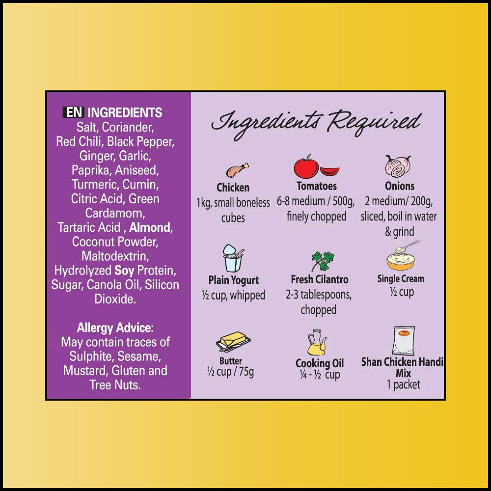 Shan Chicken Handi Recipe and Seasoning Mix - Spice Powder for Juicy Chicken - Pack of 3