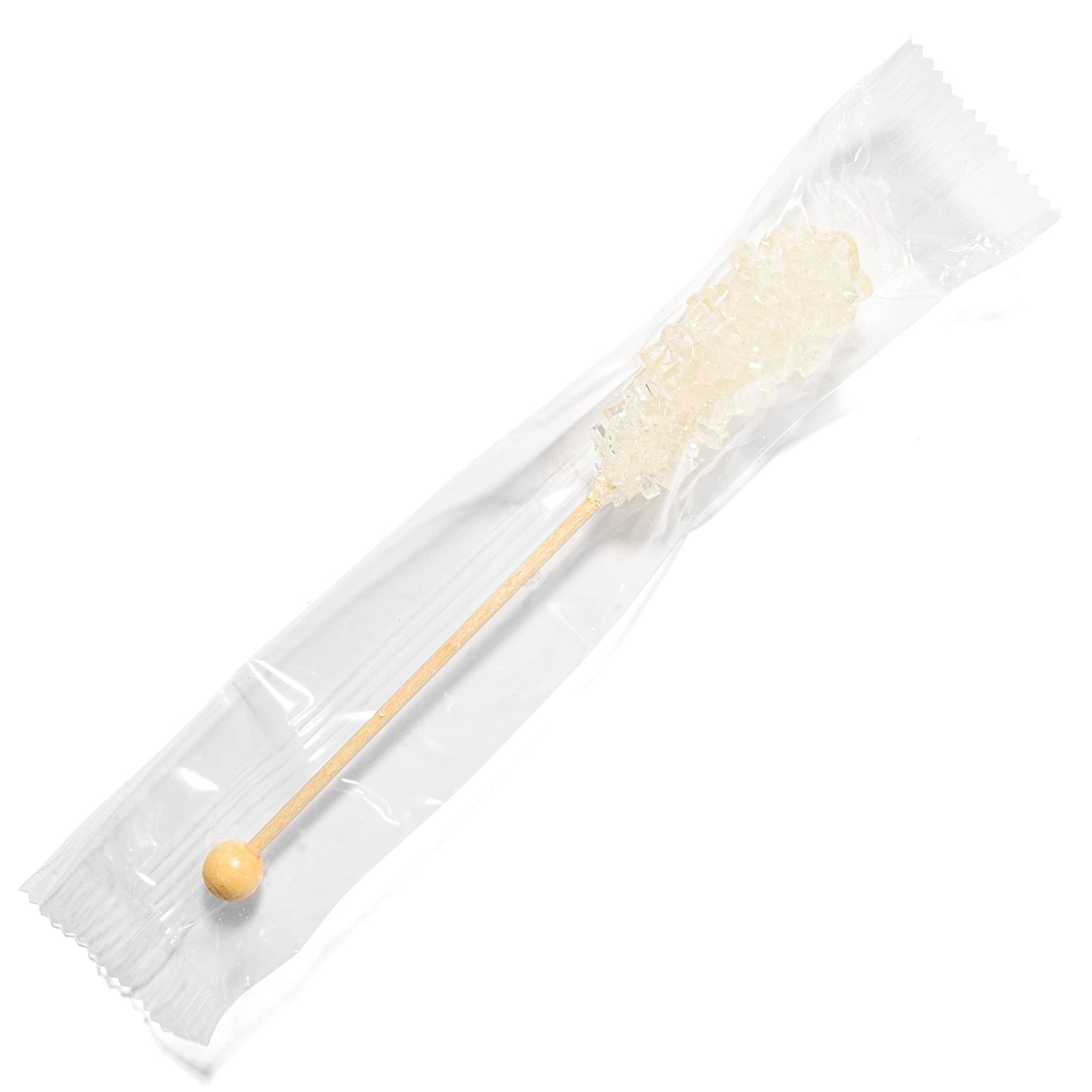 Candy Envy - White Caf   Sugar Sticks Mini Rock Candy - 100 Bulk Individually Wrapped White Treats - Original Sugar Flavored Dri