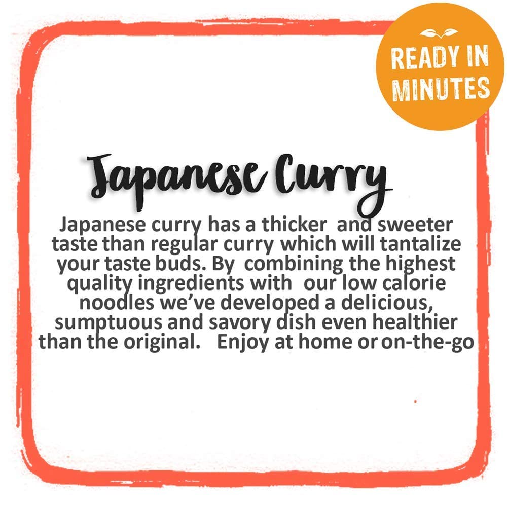 Miracle Noodle Japanese Curry Konjac Shirataki Noodles - Ready To Eat Plant Based Vegan, Gluten Free, Paleo Friendly, Non-Gmo, 10 Oz, 6-Pack