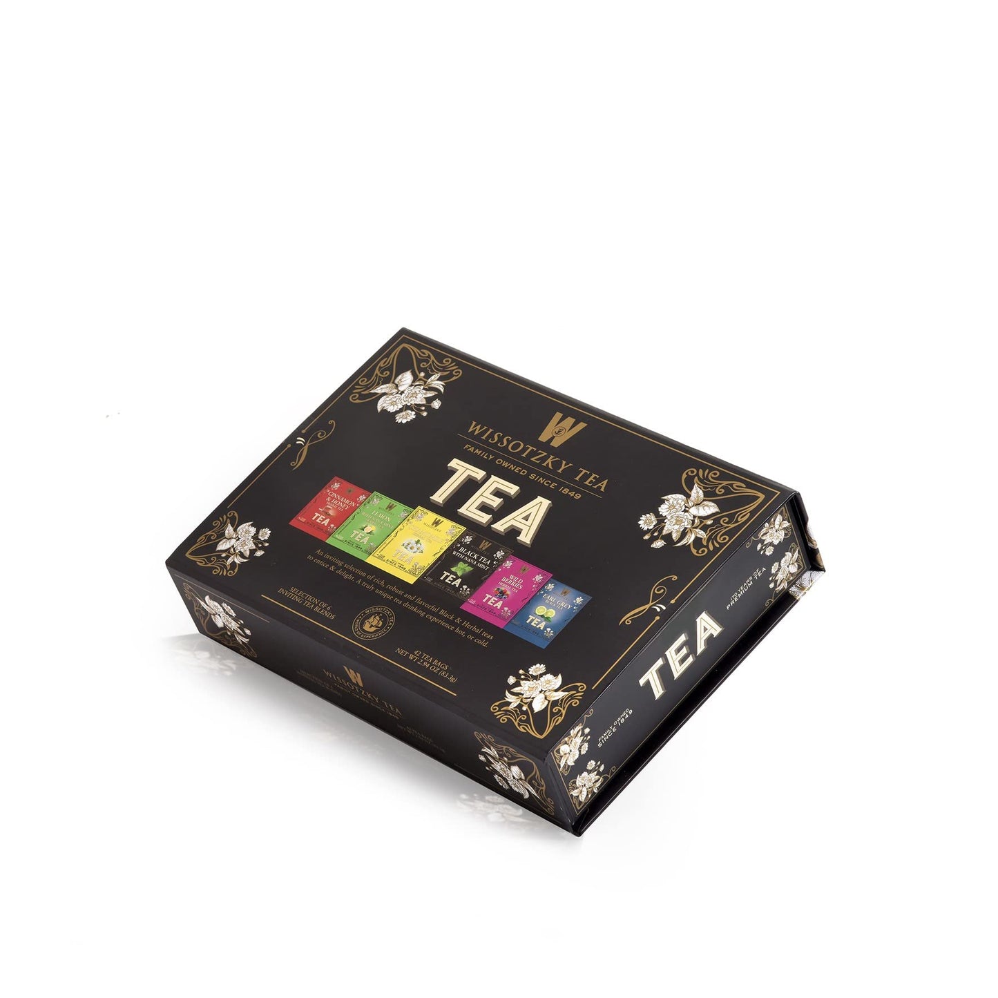 Wissotzky Artisinal Tea Chest Box, Artisan Collection Assorted Artisan Tea Bags (42 Individually Wrapped Tea Bags, 6 Flavors) Gr