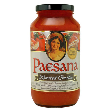 Paesana Traditional Roasted Garlic Pasta Sauce - Gluten Free, Vegan and made with 100% Imported Italian Tomatoes - Packed in USA