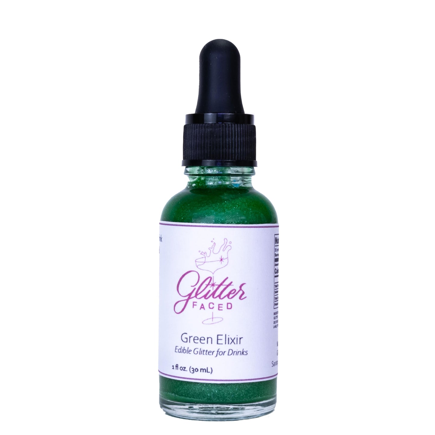 Glitter Faced Green Edible Glitter for Galentines or St.Patricks Day Cocktails & Mocktails, Mess-Free Glitter for 30 Drinks, Lus