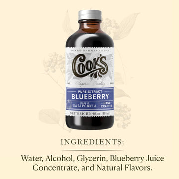 Cook'S, Blueberry Extract For Baking, Pies, Jam, Jellies, Candies, Syrup, 8 Oz