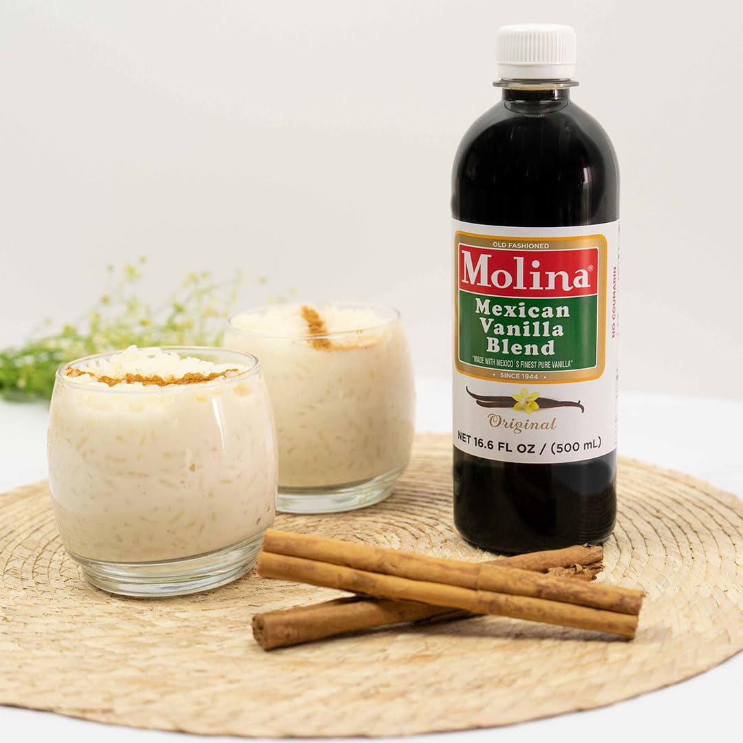 Molina Mexican Natural Vanilla Blend With Pure Vanilla Extract, 33.86 Fl Oz. (2 Pack Of 16.6 Oz Bottles)