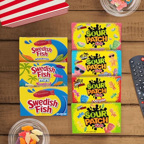 Swedish Fish Mini Tropical Soft & Chewy Candy, Bulk Candy, 12 - 3.5 Oz Boxes