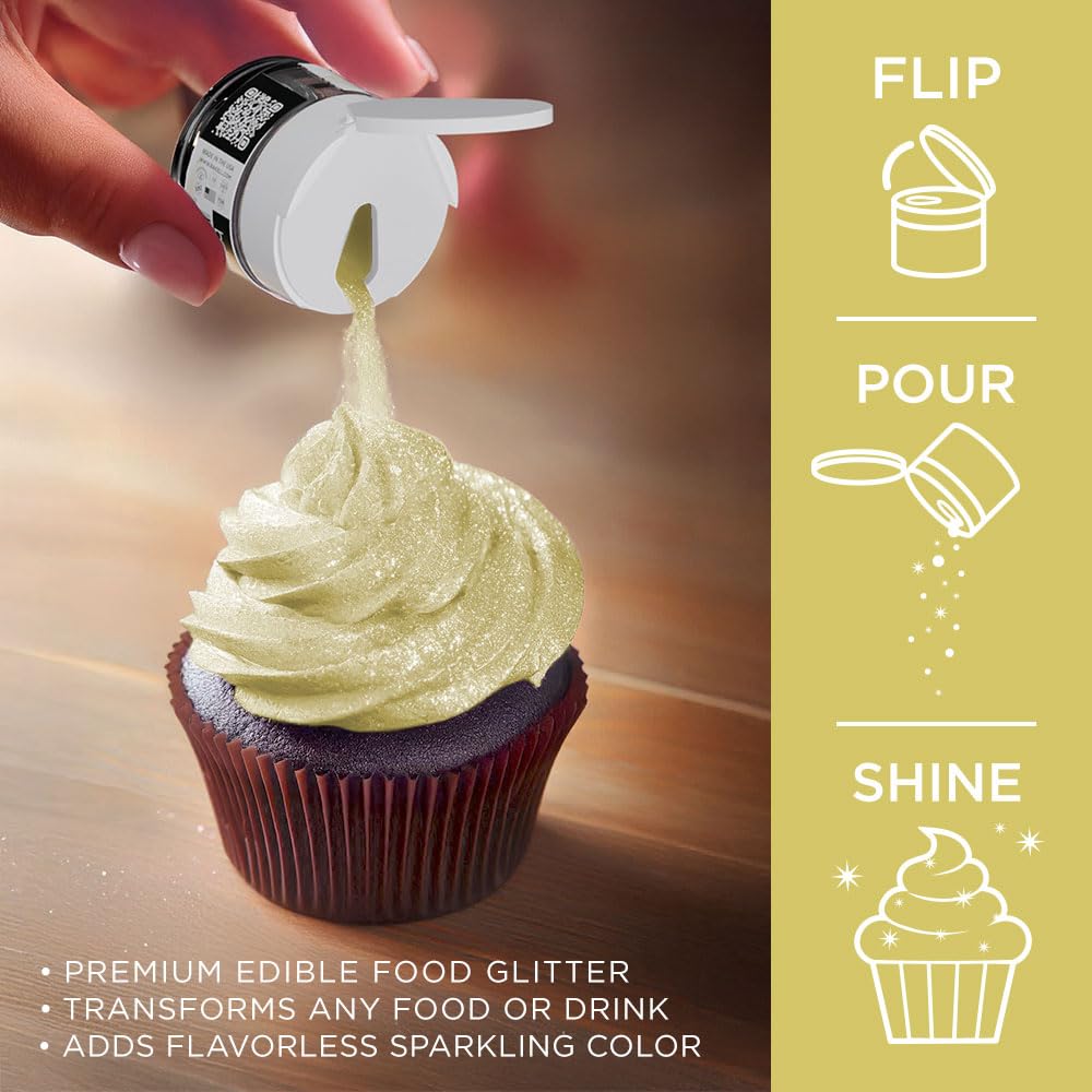 Bakell - Sunflower Yellow Tinker Dust (5G, 1X Jar) Edible Glitter For Food, Desserts, And Beverages!