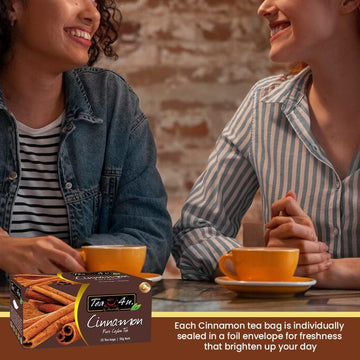 Tea4U Flavored Black Ceylon Teabags (Cinnamon) - Ideal Quality From Sri Lanka'S Finest Leaves And Expertly Blended - 25 Count