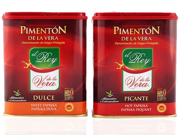 Rey de la Vera Smoked Paprika Set of 2 Tins - Hot and Sweet, 2.6 Ounce (Pack of 2)