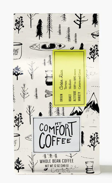 Mt. Comfort Coffee Costa Rica Medium Roast, 12 Oz Bag - Sourced From Local, Costa Rican Coffee Farms - Roasted Whole Beans