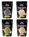 True Elements Healthy Raw Seeds Combo Pack (150g*4) - Seeds for Eating Combo | Chia Seeds, Pumpkin Seeds, Watermelon Seeds & Sun