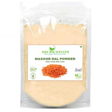 Shudh Online Masoor Dalpowder - Red Lentils-Seed Powder- Skin Care (100 Grams)