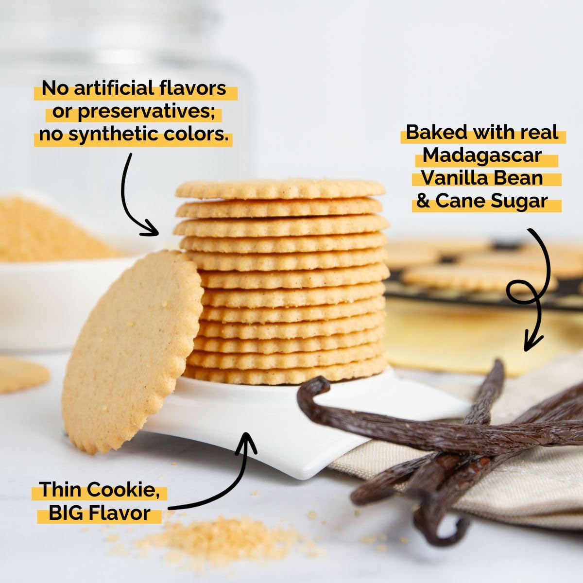 Dewey'S Bakery Dark Chocolate Mint & Vanilla Bean Moravian Style Thin Cookies, Bakery Fresh With Real Simple Ingredients, Low Ca