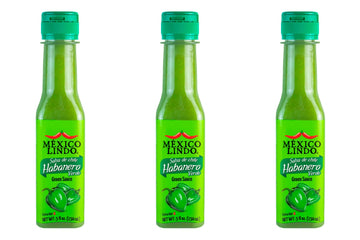 Mexico Lindo Green Habanero Hot Sauce | Real Green Habanero Chili Pepper | 75,900 Scoville Level | Enjoy With Mexican Food, Seafood & Pasta | 5 Fl Oz Bottle (Pack Of 3)