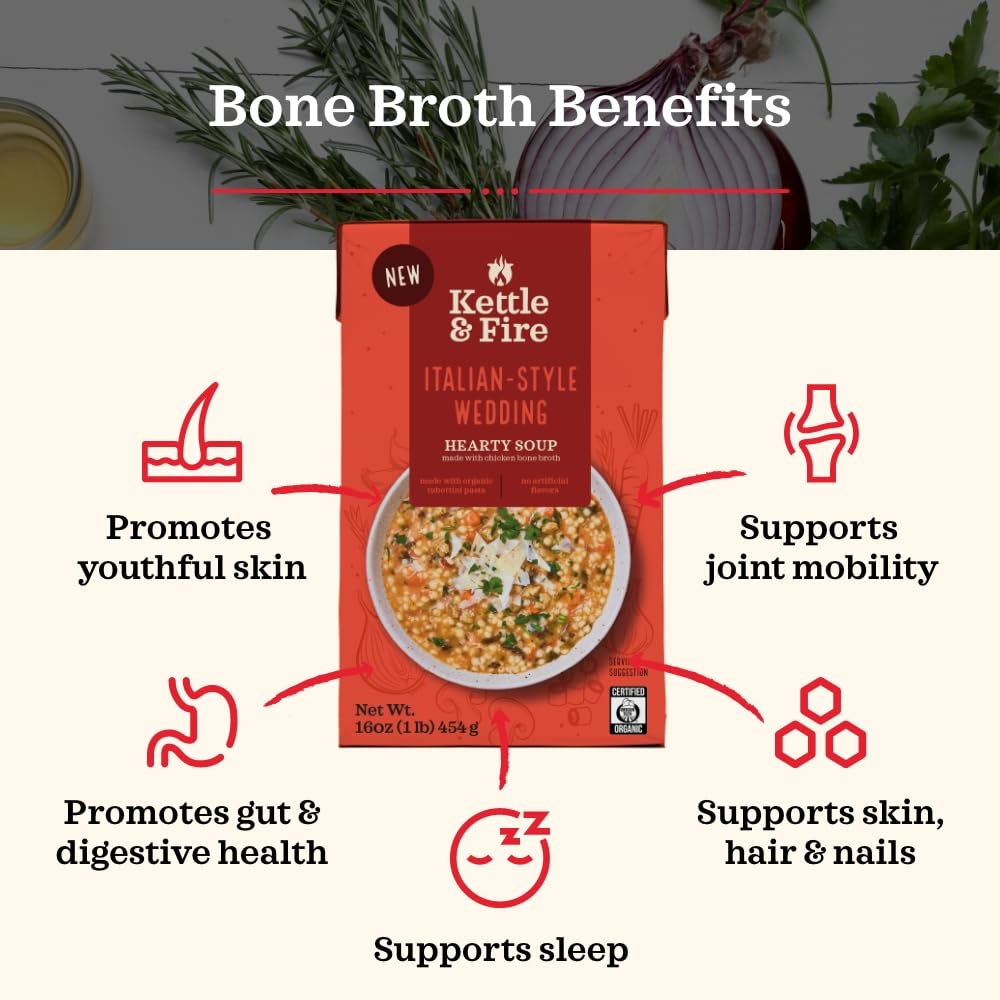 Kettle & Fire Italian-Style Wedding Hearty Soup, 6 Pack